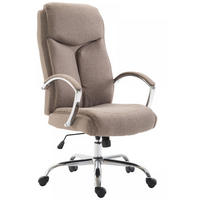 CHEFSESSEL Stoff taupe - Taupe/Chromfarben, Textil/Metall (65/115/73cm) - CLP