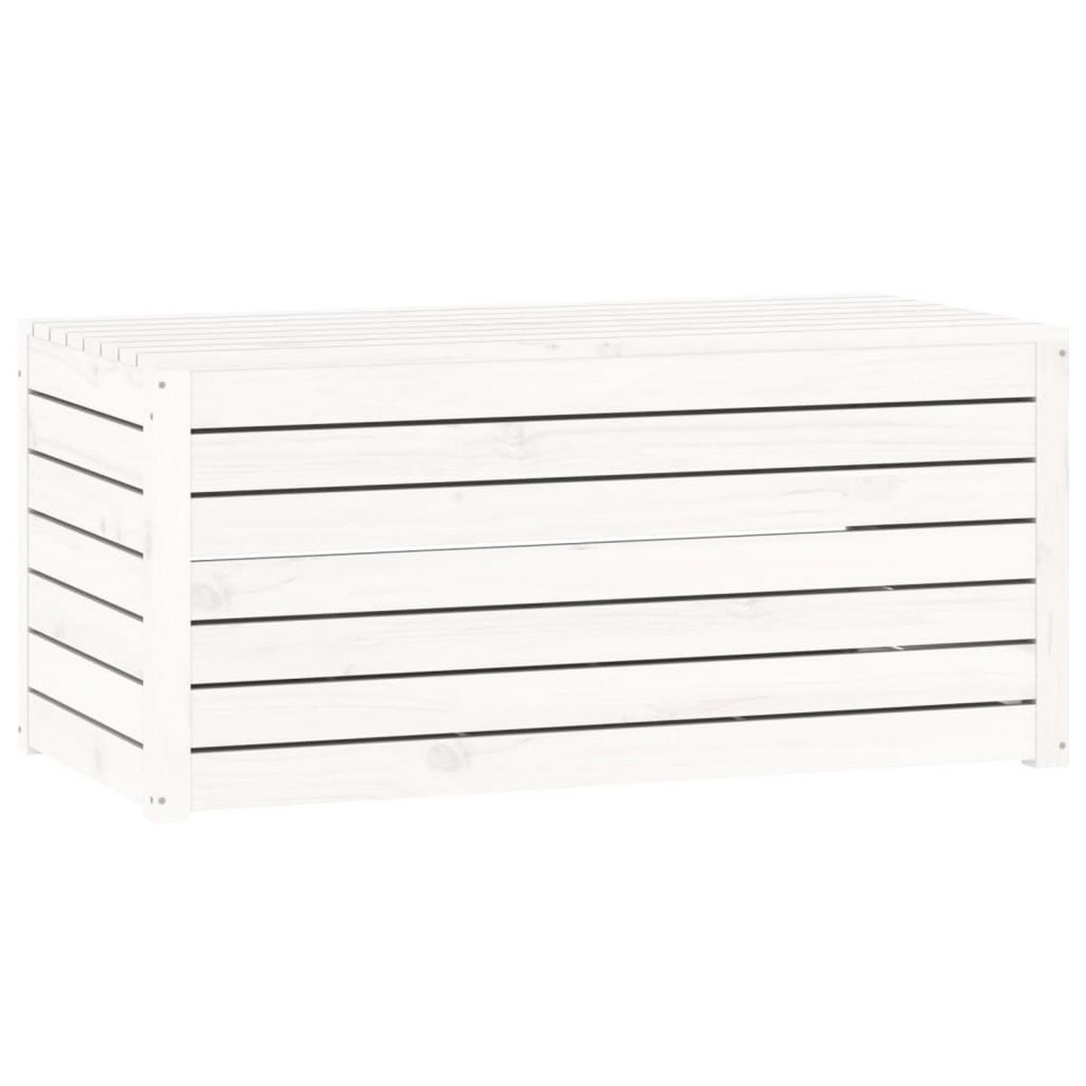 GARTENBOX Weiß 101x50,5x46,5 cm Massivholz Kiefer - Weiß, Holz (101/46.5/50.5cm) - furnicato