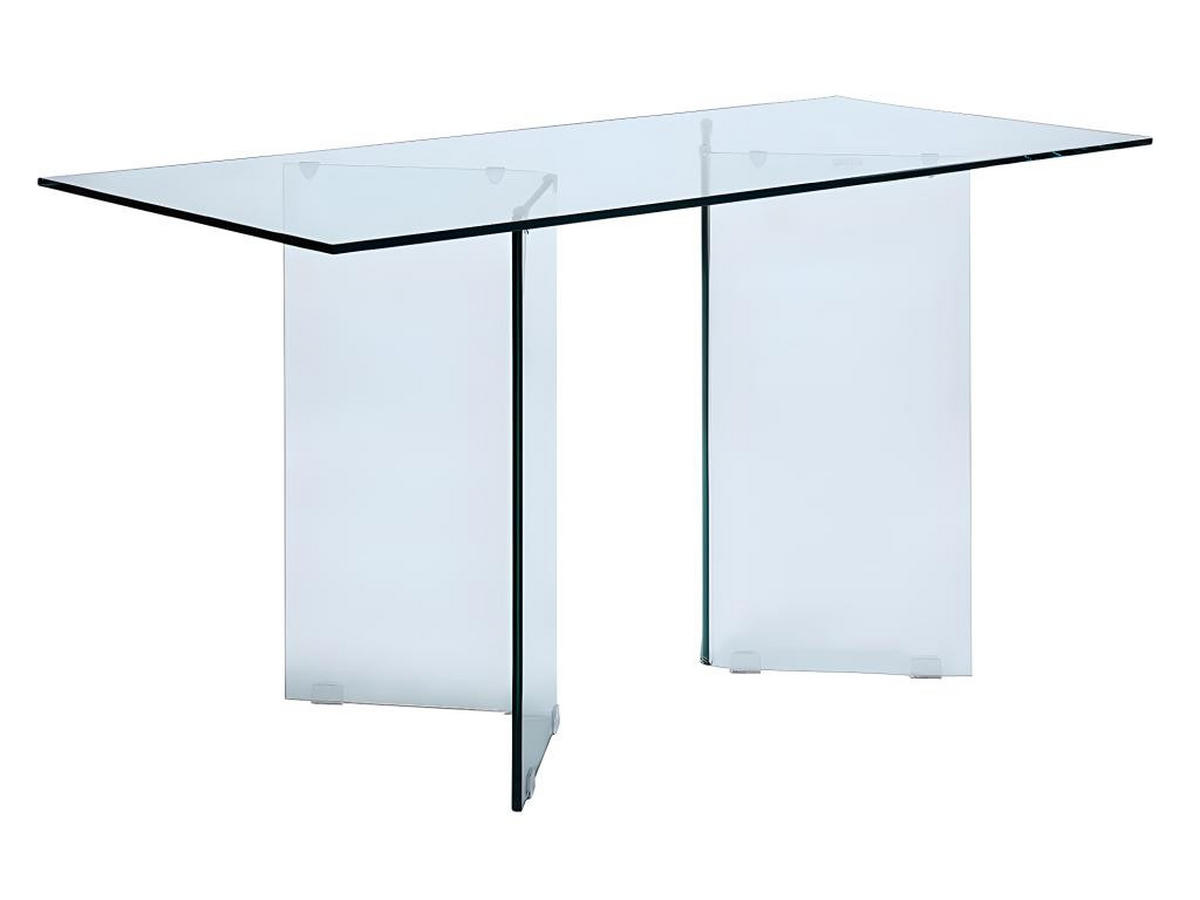 SCHREIBTISCH - Sicherheitsglas - CLARISSA - Transparent, Glas (140/60/75cm) - Vente-Unique