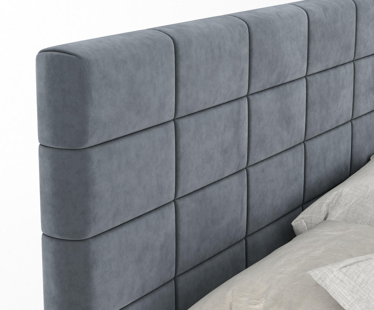 BOXSPRINGBETT Ava Grau 180/200 cm - Schwarz/Grau, Holz/Holzwerkstoff (180/200cm) - Maison de Reve
