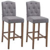 BARHOCKER 2er Set Stoff hellgrau - Hellgrau/Naturfarben, Holz/Textil (42/113/57cm) - CLP