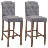 BARHOCKER 2er Set Stoff hellgrau - Hellgrau/Naturfarben, Holz/Textil (42/113/57cm) - CLP