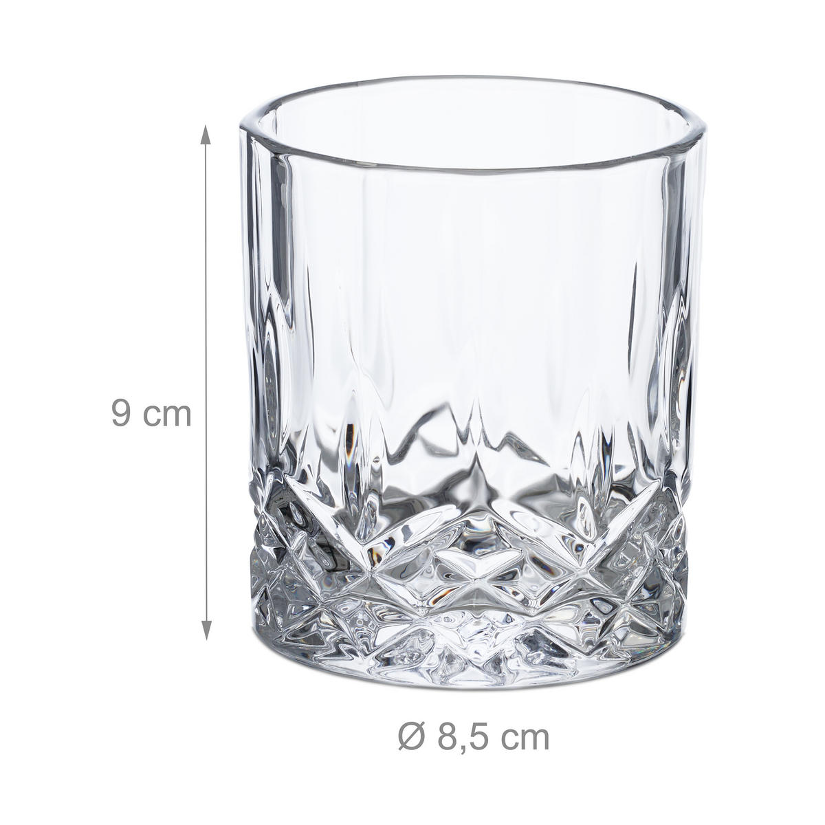 4XSKLENICE na whisky - průhledná, sklo (0.3L) - Relaxdays