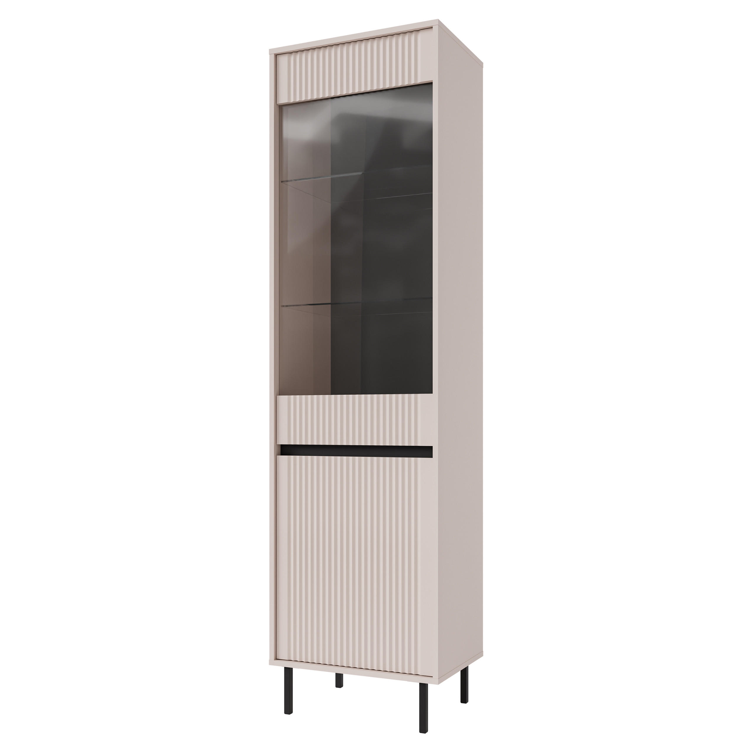 VITRINE in Beige - Beige, Holzwerkstoff (55.8/205/40cm) - MASSENO