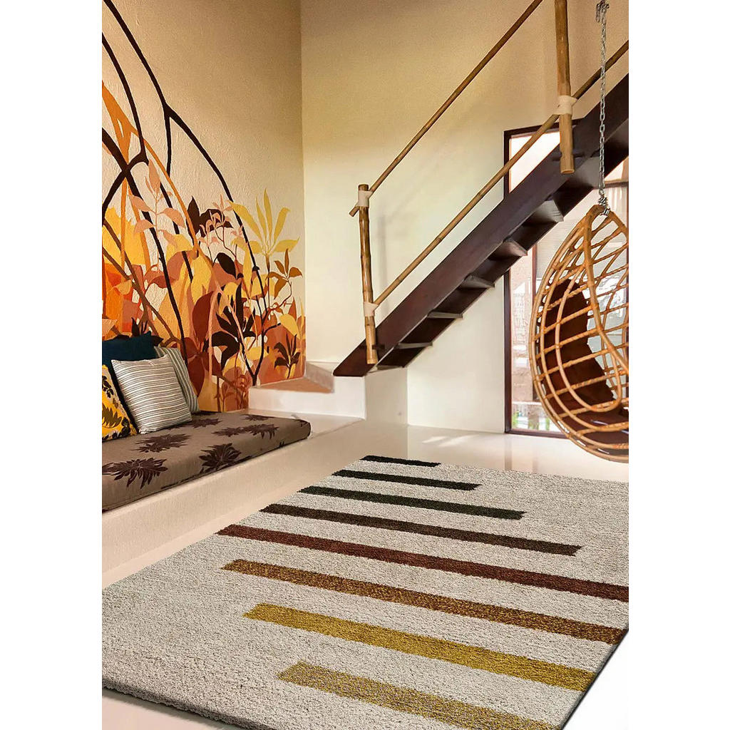Thumbnail - Atticgo Hochflorteppich, Beige, Textil, Grafikmuster, Rechteckig, 160x230 cm, Oeko-Tex® Standard 100, antistatisch, für ...