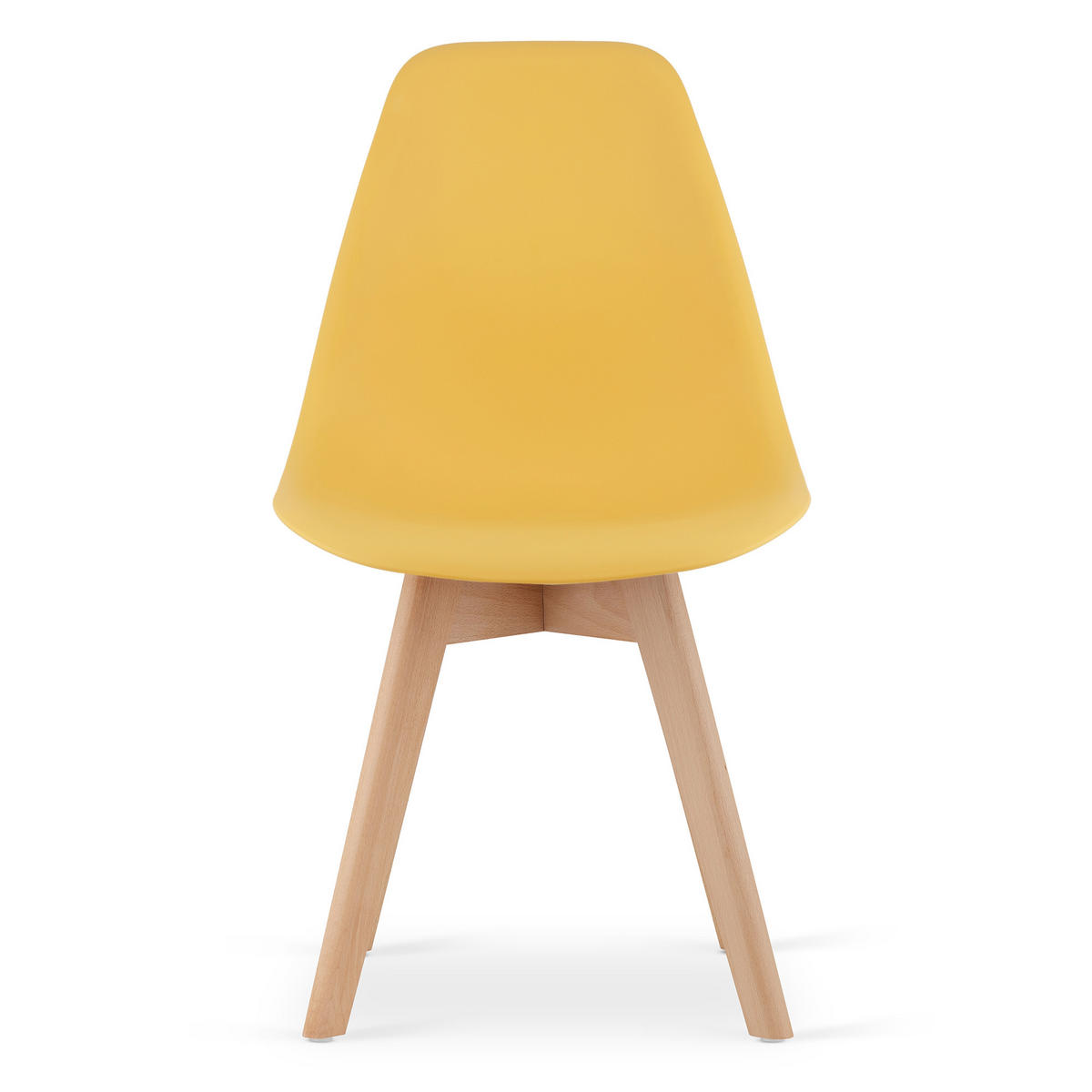 ESSZIMMERSTUHL 2-er Set KITO Senffarbener Sitz, natürliche Beine - Currygelb/Naturfarben, Kunststoff (46/80/54.5cm) - Valora