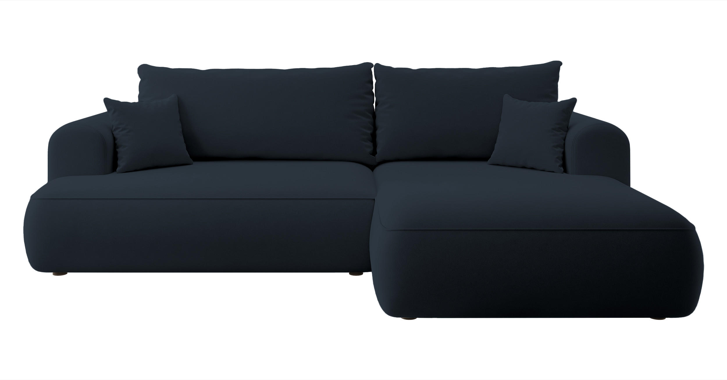 ECKSOFA Ovo Dunkelblau Velours - Schwarz/Dunkelblau, Kunststoff/Textil (260/165cm) - Selsey