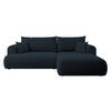 ECKSOFA Ovo Dunkelblau Velours - Schwarz/Dunkelblau, Kunststoff/Textil (260/165cm) - Selsey