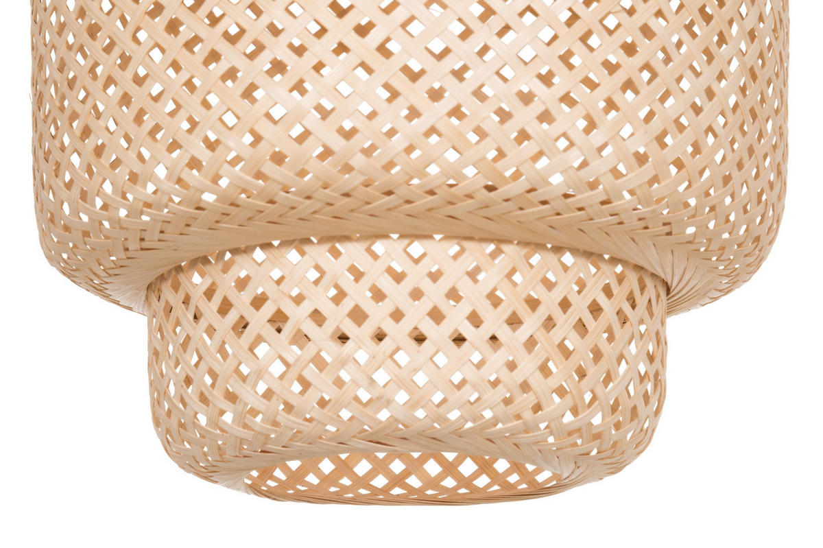 DECKENLEUCHTE Bambusgeflecht Ø 30 cm - Beige, Naturmaterialen (30/30/135cm)
