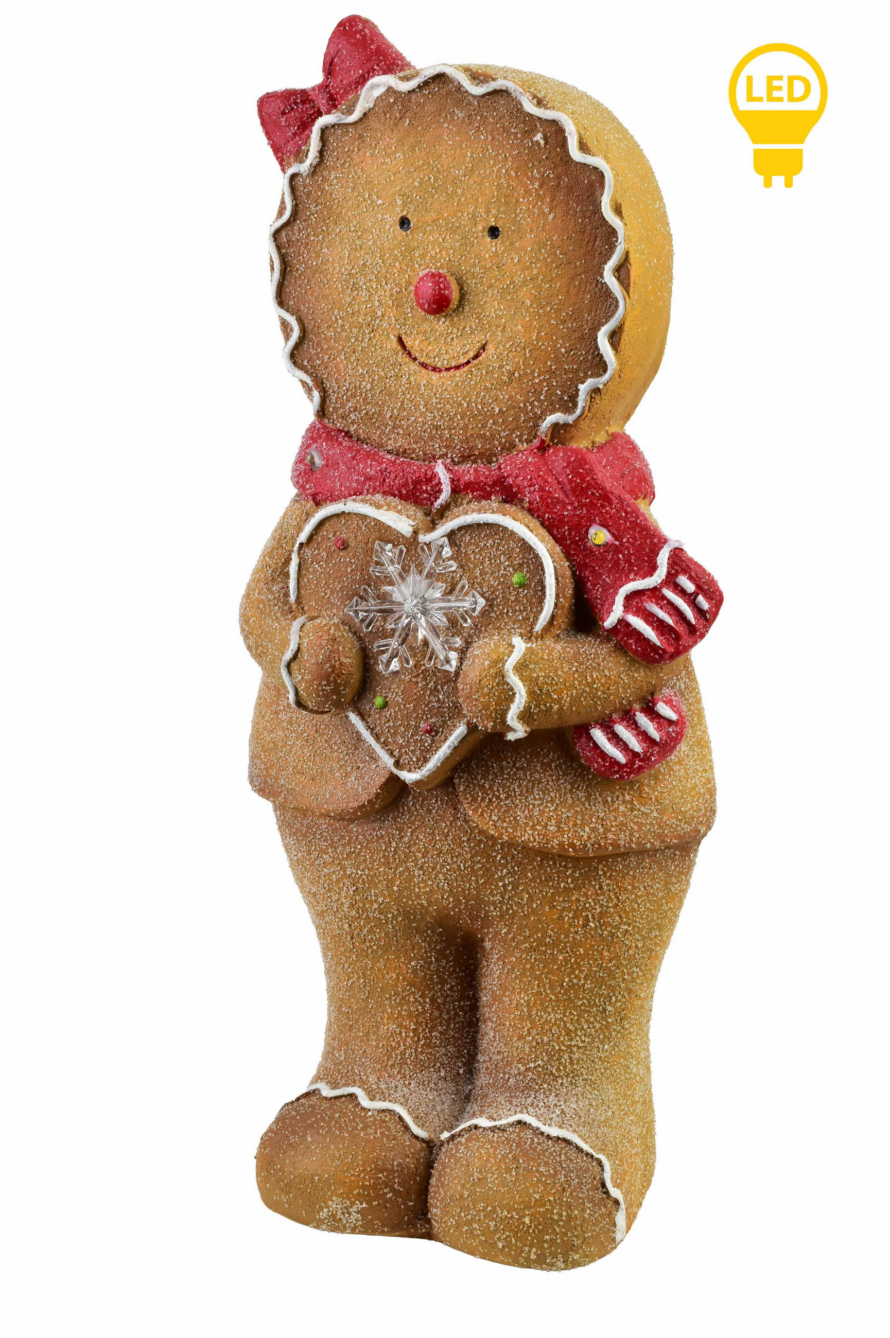 LED-DEKOFIGUR Santa Lila Braun 19,5x13,5x43,5 cm Keramik - Braun, Keramik (13.5/43.5/19.5cm) - Mondex