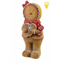 LED-DEKOFIGUR Santa Lila Braun 19,5x13,5x43,5 cm Keramik - Braun, Keramik (13.5/43.5/19.5cm) - Mondex