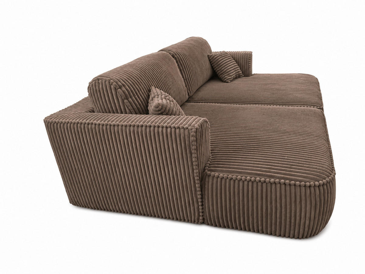 BIGSOFA COZI, Cappuccino mit Cordbezug - Cappuccino, Kunststoff/Textil (240/87/180cm) - KS Home Concept