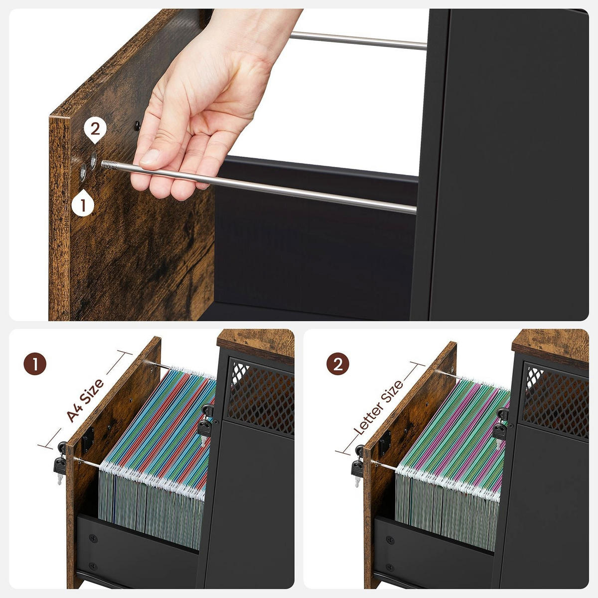 ROLLCONTAINER KIGALI - Braun, Holzwerkstoff (42/69/44cm) - Hansiro