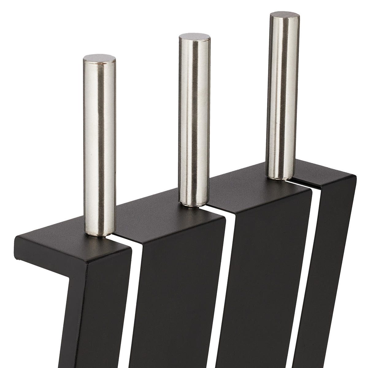 4-TLG.KAMINBESTECK-SET - Schwarz, Metall (23/72/17cm) - Relaxdays