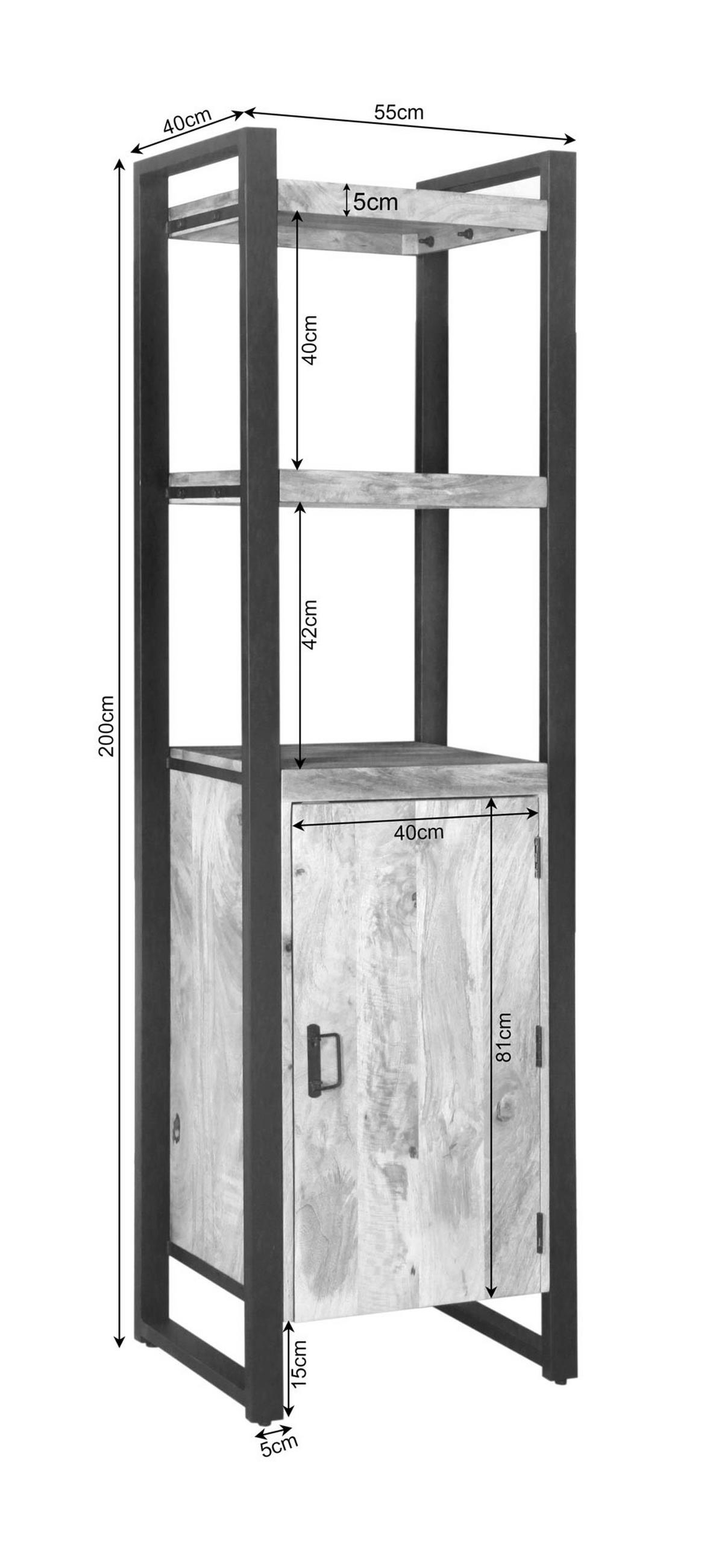 BÜCHERREGAL Britt Braun 40/55/200 cm - Braun, Holz (55/200/40cm) - Starfurn