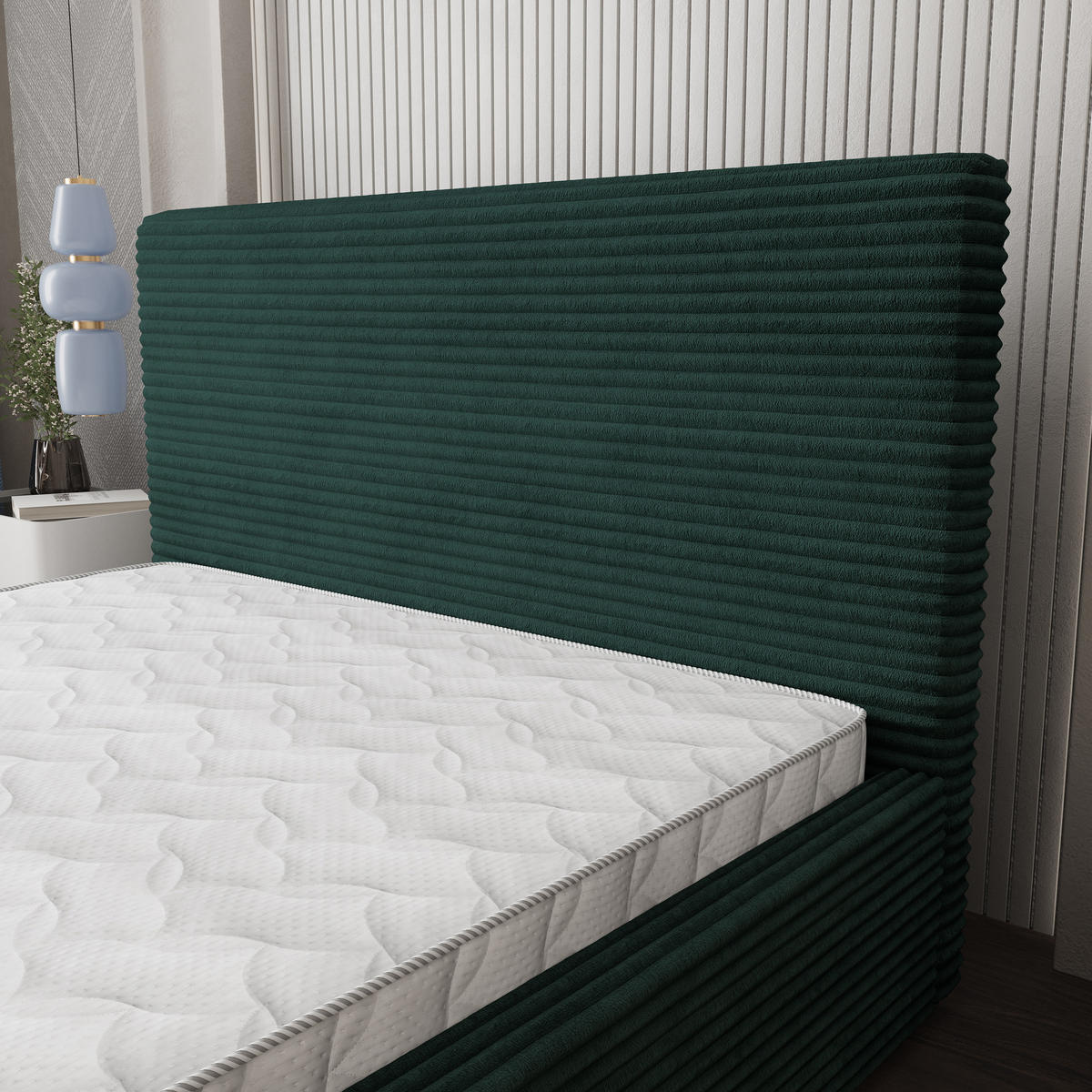 POLSTERBETT MIRETTI 160x200 cm mit Bettkästen - Grün - Grün, Holz (160/200cm) - MASSENO