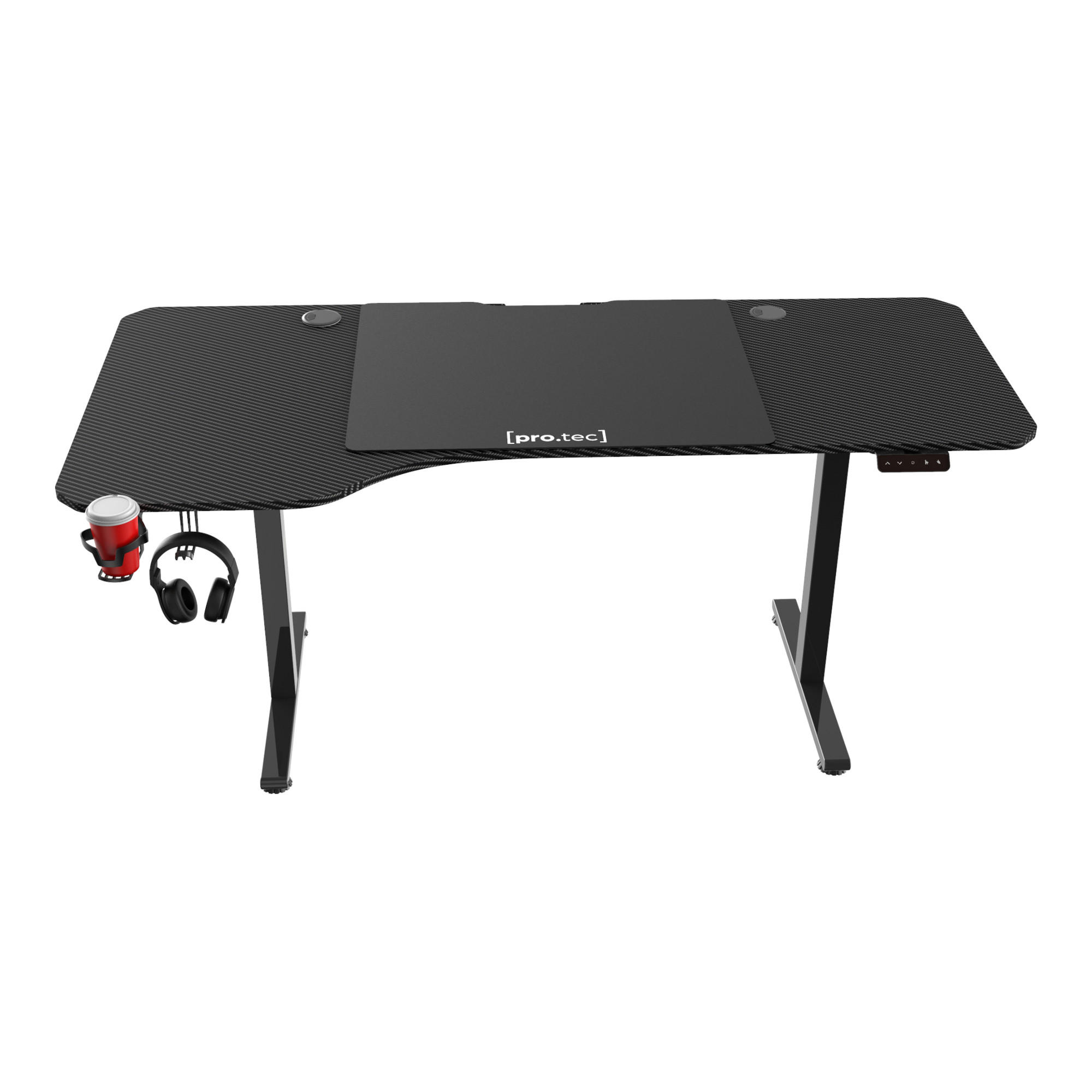 COMPUTERTISCH Stryn - Schwarz, Metall (75/160/117cm) - pro.tec