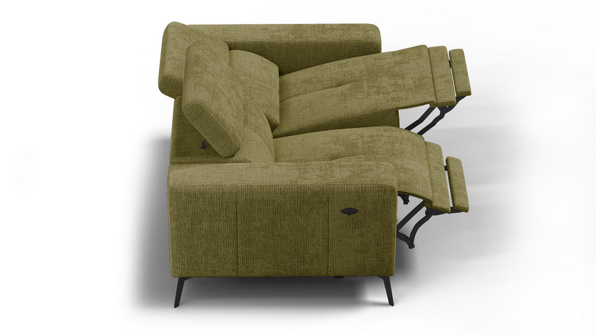 RELAXSOFA MORELLO 2-Sitzer, olive, 2 x Relax Zero Gravity - Olivgrün, Holz/Textil (164/82/103cm) - Courtois Laville