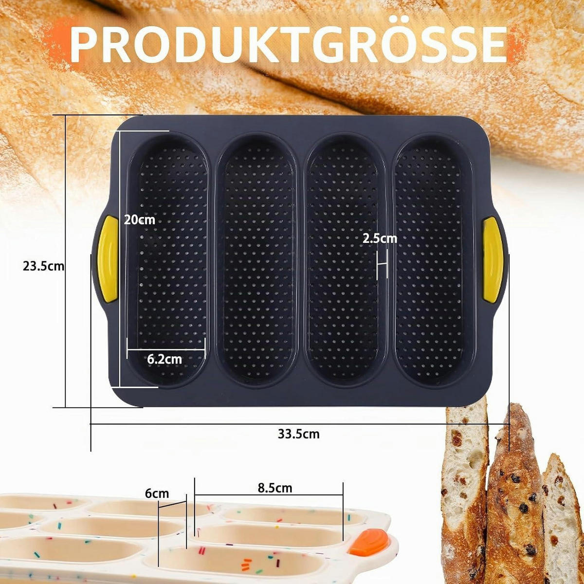 BACKFORM Silikon 2-teiliges Set Grau & Beige 33,5 x 23,5 cm - Grau, Kunststoff (23.5/2.5/33.5cm)
