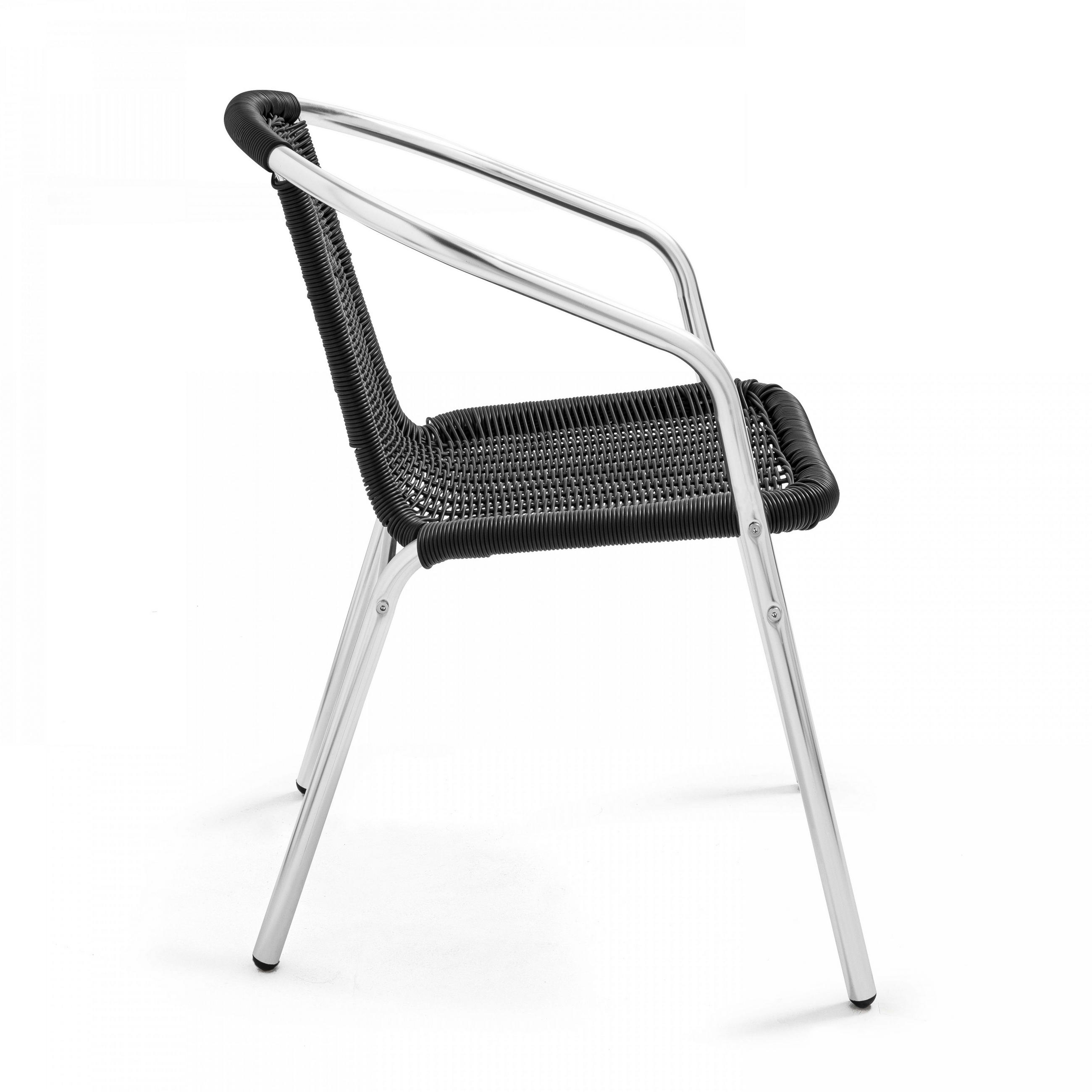 GARTENSTUHL, Schwarz - Schwarz, Metall (60/72/51cm) - Oviala