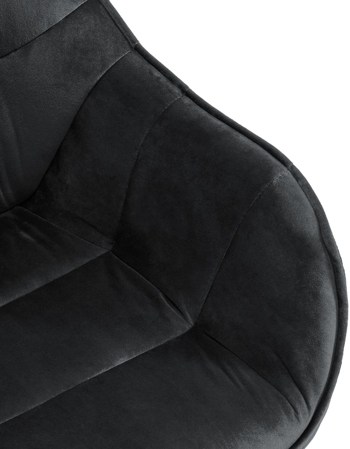 ARMLEHNENSTUHL Samt schwarz - Schwarz, Textil/Metall (57/90/63cm) - CLP