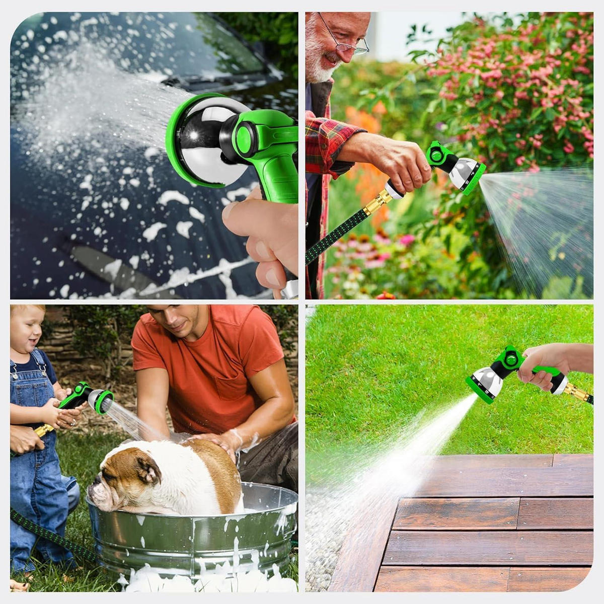 GARTENSCHLAUCH 45,5 m mit 10-Funktions-Brause - Multicolor, Kunststoff (40.4cm)