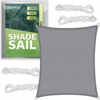 SONNENSEGEL Wasserdicht Rechteckig Grau 3x2m - Grau, Textil (300/200cm) - KRUMAD