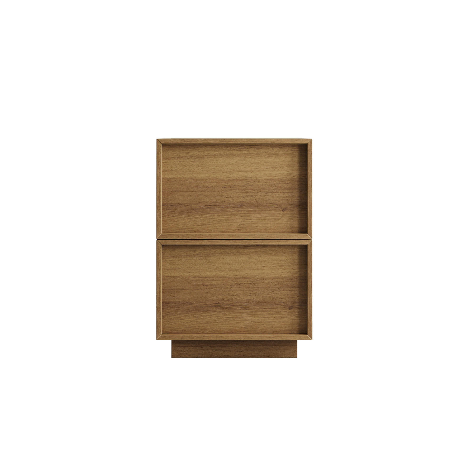 NACHTTISCH 38/48/55 cm eichefarben aus MDF mit 2 Schubladen - Braun, Holzwerkstoff (48/50/38cm) - OKWISH