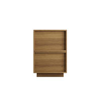 NOČNÍ stolek 38/48/55 cm dubový z MDF a dřevotřísky se dvěma zásuvkami bez úchytek - hnědá, kompozitní dřevo (48/50/38cm) - OKWISH