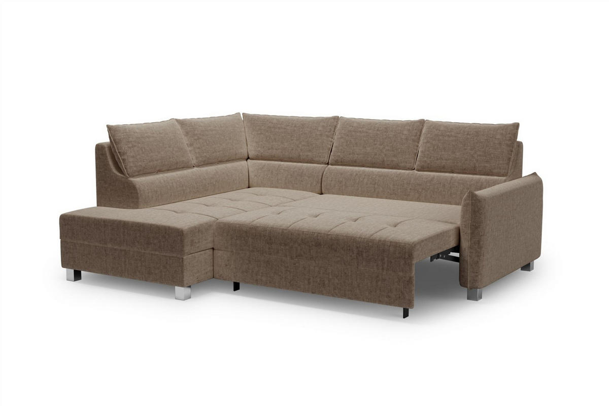 ECKSOFA Marno - Taupe, Holzwerkstoff/Textil (260/200cm) - Fun Möbel