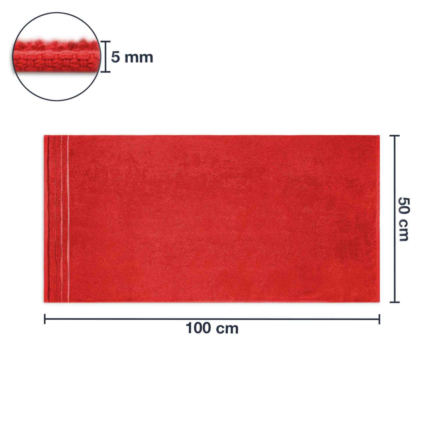 HANDTUCH JASMINA - Rot, Textil (50/100cm) - WohnDirect