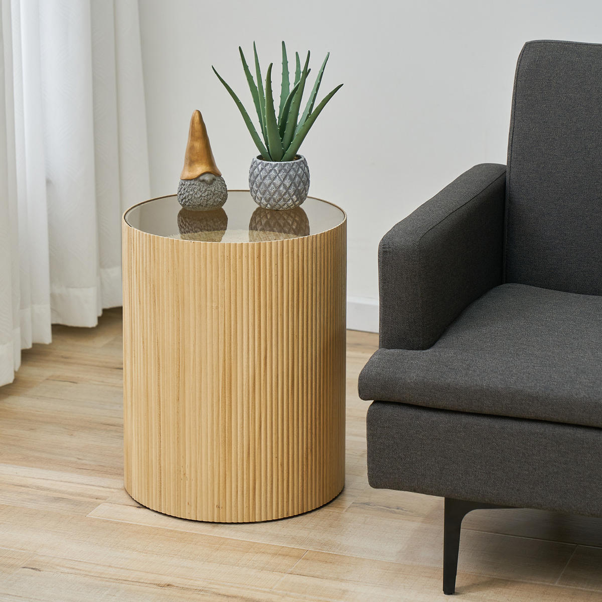 BEISTELLTISCH Carlo Natur - Beige, Holzwerkstoff (39/39/48cm) - SVITA