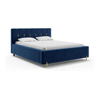 BETT FABIO - Goldfarben/Dunkelblau, Holzwerkstoff (180/200cm) - Meblini