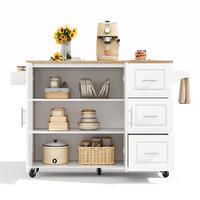KÜCHENINSEL 137/43-76/92 cm aus MDF mit klappbarer Arbeitsplatte Weiß - Weiß, Holzwerkstoff (137/92/76cm) - Modenvie