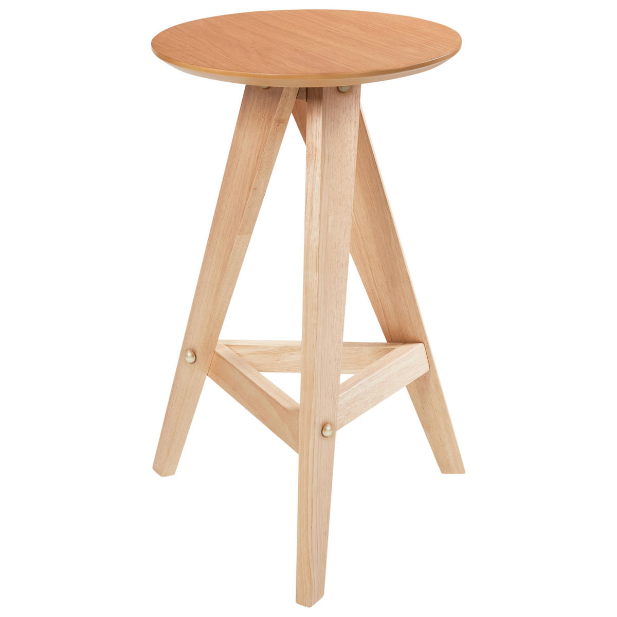 BARHOCKER 2er-Set Holz Hellbraun Aroma - Hellbraun, Holz (43/62/43cm) - Beliani