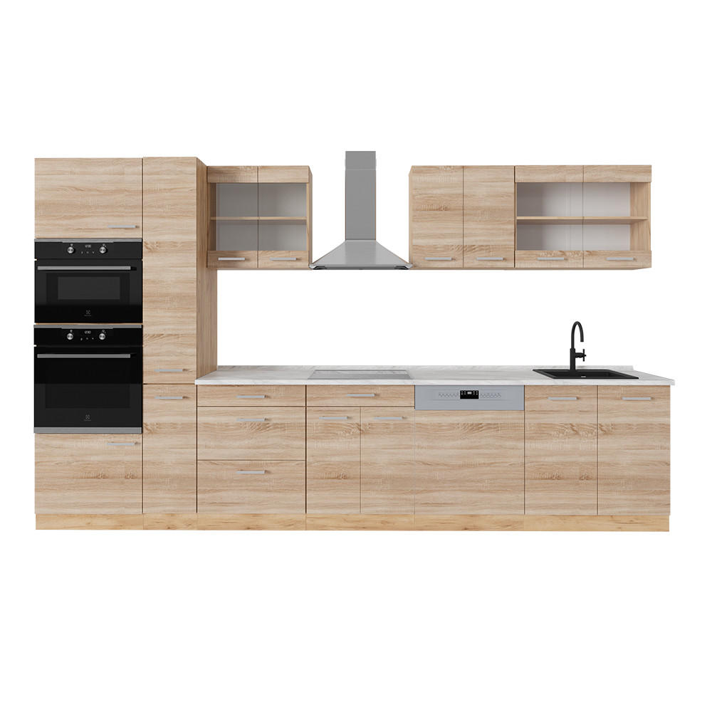 Vicco Küchenzeile Sonoma Eiche, Eiche 350x206.8x60 cm