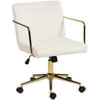 DREHSTUHL 57/64/80-90 cm, cremeweißes Polyesterpolster, höhenverstellbar und kippbar,creme - Creme, Kunststoff (57/90/64cm) - Redom