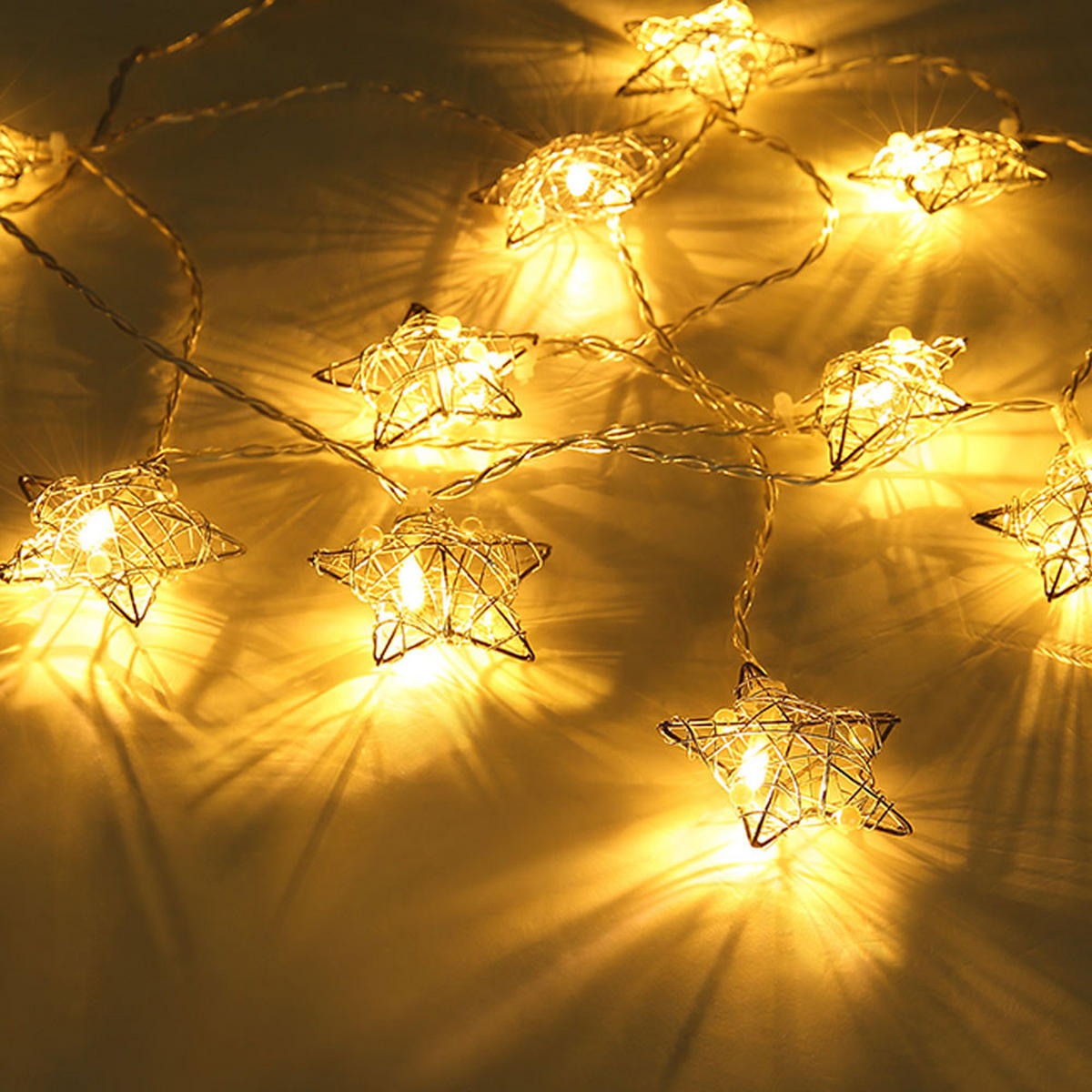 LED LICHTERKETTE Batterie Warmweiß - Klar, Metall (165/1.5/5.5cm) - Globo Lighting