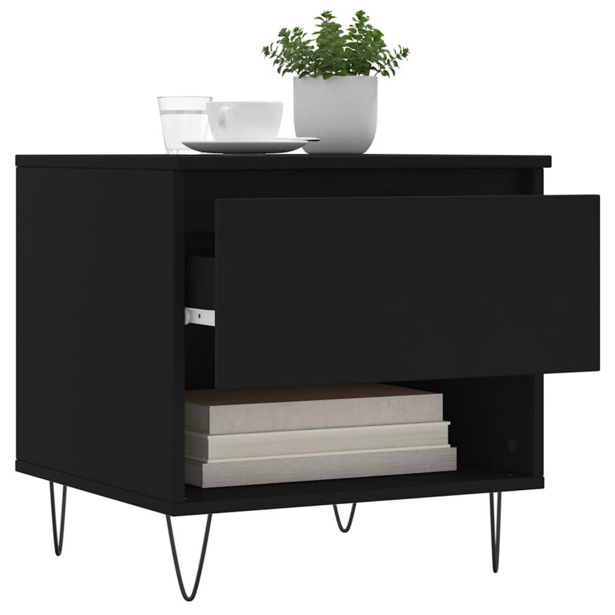 COUCHTISCH Schwarz 50x46x50 cm Holzwerkstoff - Schwarz, Holzwerkstoff (50/46/50cm) - furnicato