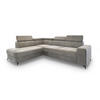 ECKSOFA ALVORO L-S Hellgrau Velours-Stoff mit Schlaffunktion - Hellgrau, Holz (253/190cm) - MASSENO