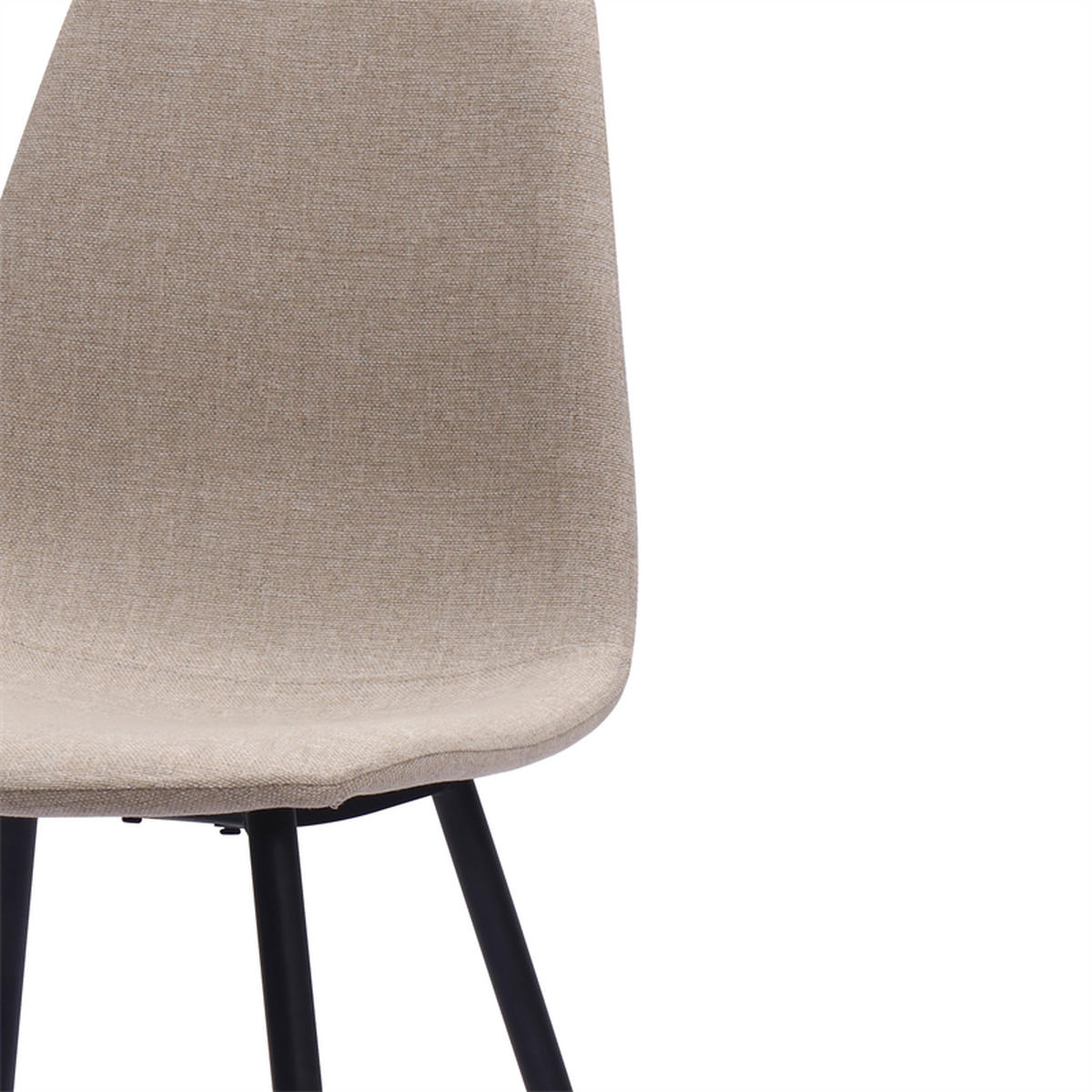 ESSZIMMERSTUHL 2er-Set, Beige/Hellbeige, Stoff, Metall - Weiß, Textil/Metall (43/84.5/52cm)