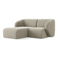 ECKSOFA Links Bouclé Stoff Grau - Taupe/Schwarz, Holzwerkstoff/Kunststoff (178/166cm) - Makamii