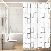 DUSCHVORHANG PEVA Kunststoff wasserdicht einfach mit Haken für Badezimmer - Transparent, Kunststoff (180/180cm) - MCBOSON