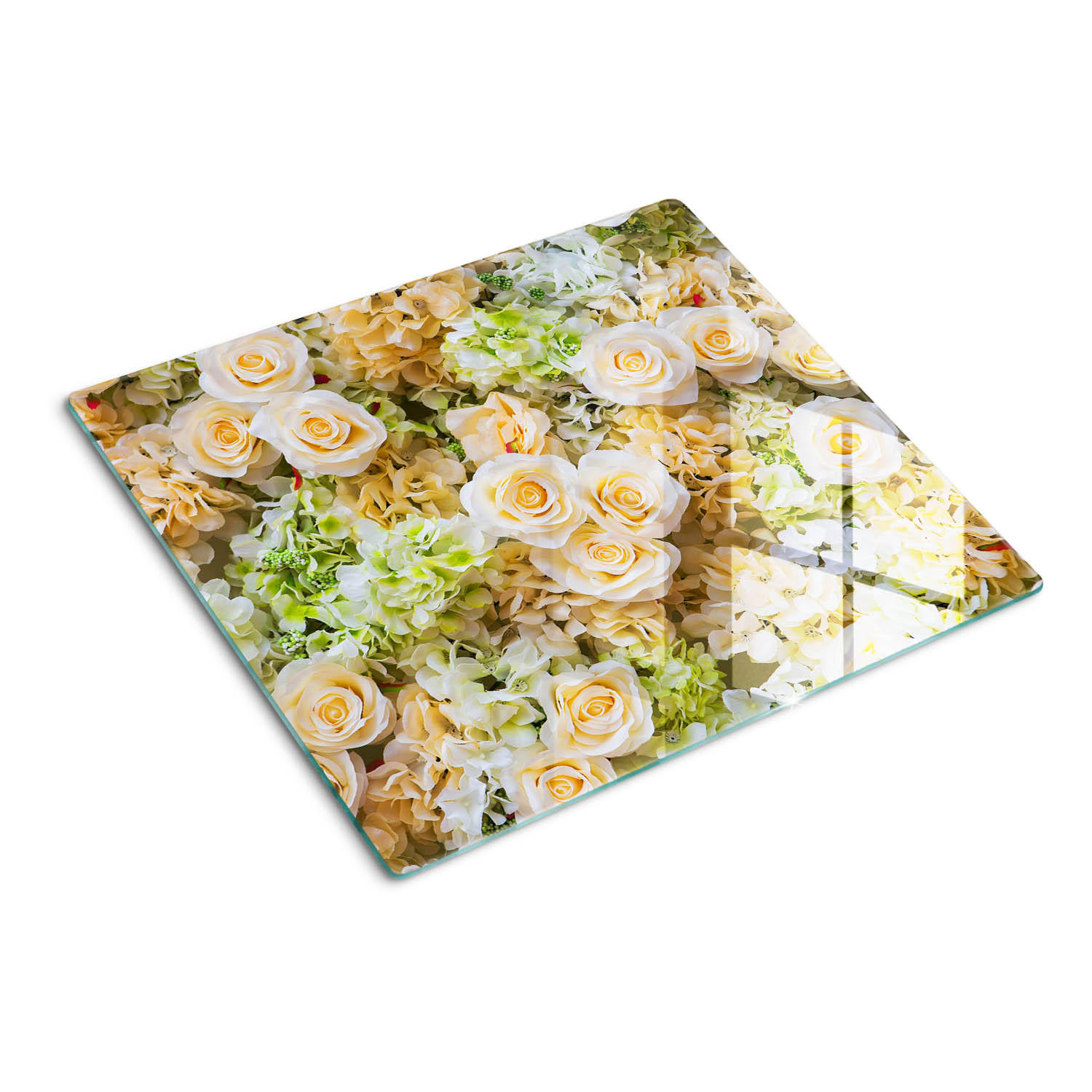 GLASPLATTE 60x52 cm Rosen - Beige, Glas (60/0.4/52cm) - TULUP
