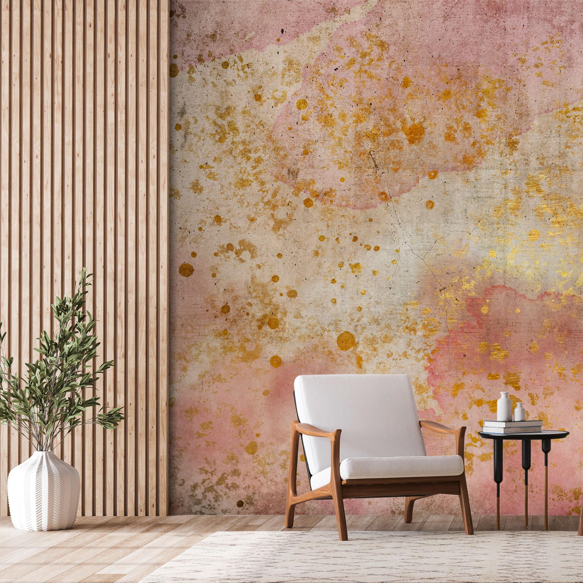 SELBSTKLEBENDE FOTOTAPETE 441/315 cm - Pink/Braun, Kunststoff/Textil (441/1cm) - KUNSTLOFT