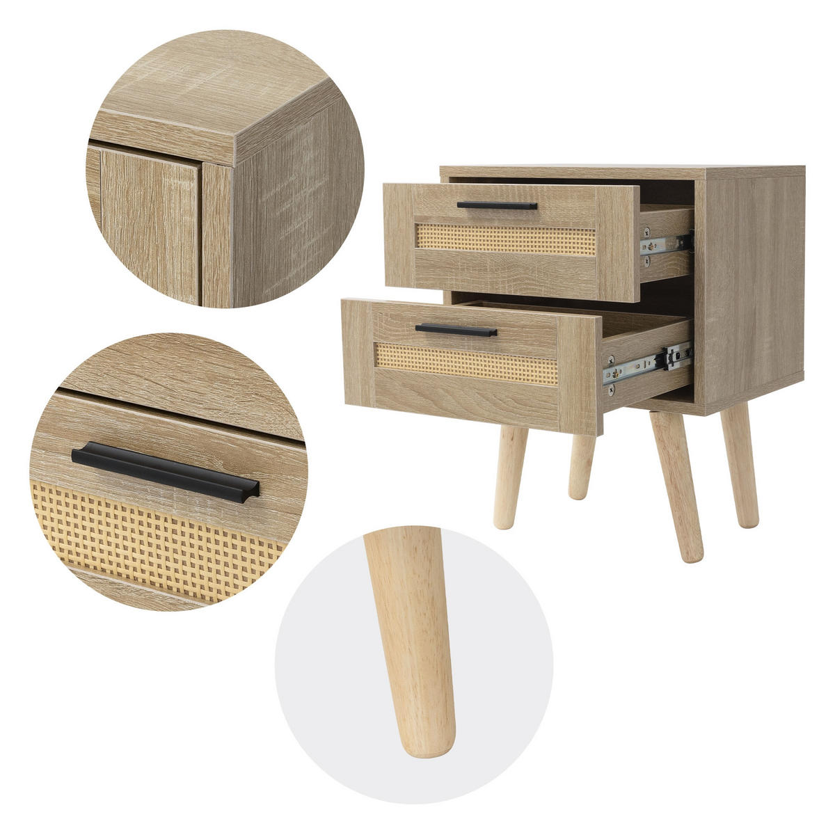 NACHTTISCH - Beige, Holzwerkstoff (40/50.5/30cm) - ML-DESIGN