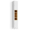 BADSCHRANK Aquis Weiß 30 x 190 cm - Weiß, Holzwerkstoff (30/190/30cm) - Vicco
