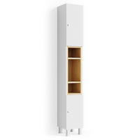 BADSCHRANK Aquis Weiß 30 x 190 cm - Weiß, Holzwerkstoff (30/190/30cm) - Vicco
