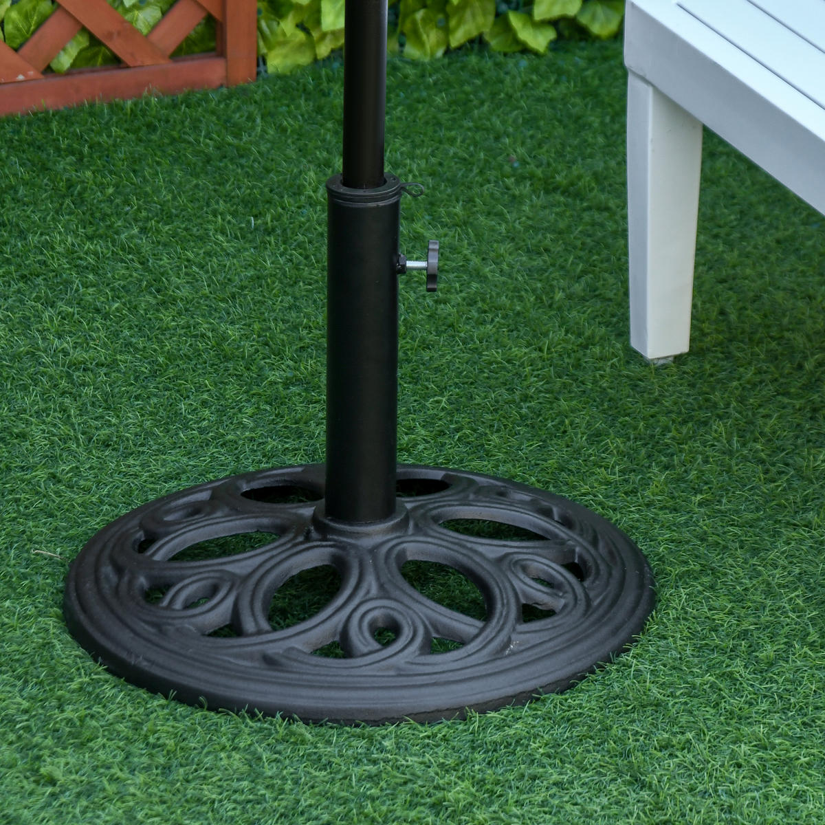 SONNENSCHIRMSTÄNDER Schwarz Ø 45/33,5 cm - Schwarz, Stein (45/45cm) - PANGIVO