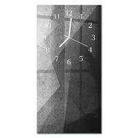 WANDUHR 30x60 cm - Feuerblume - Schwarz, Glas (30/60/0.4cm) - TULUP